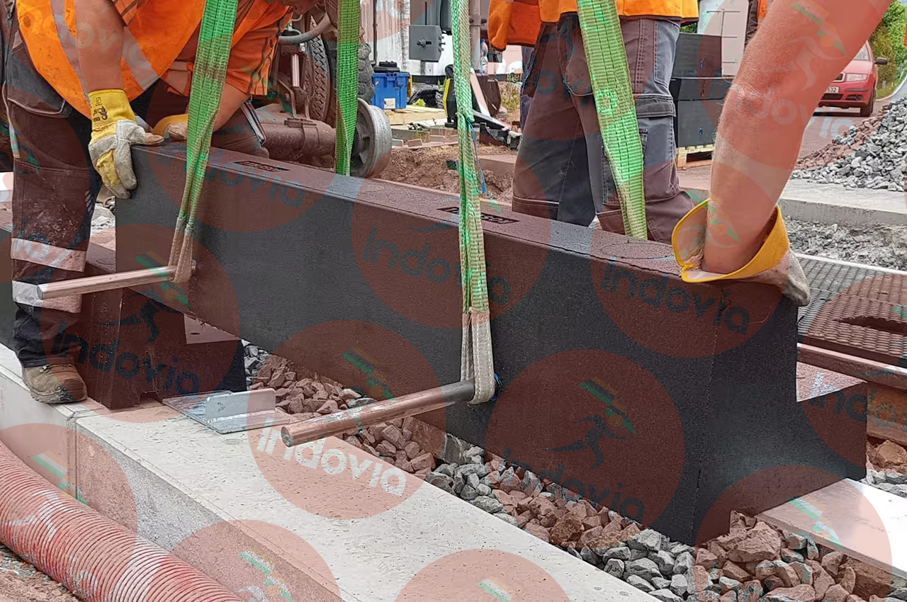 CONNECT crossing with rubber edge beams