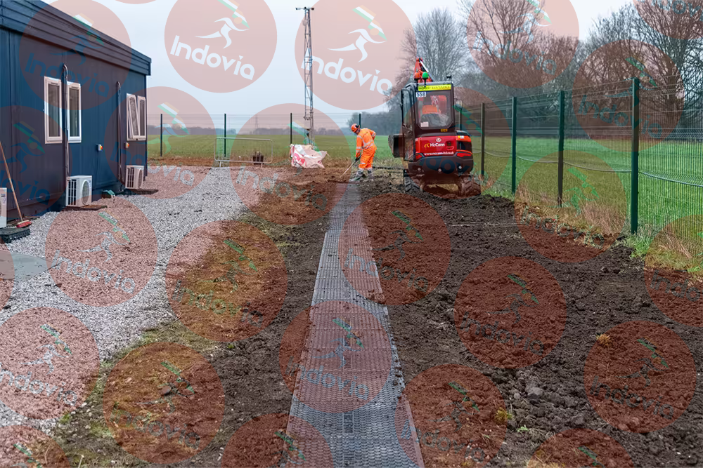 Completed walkway in use